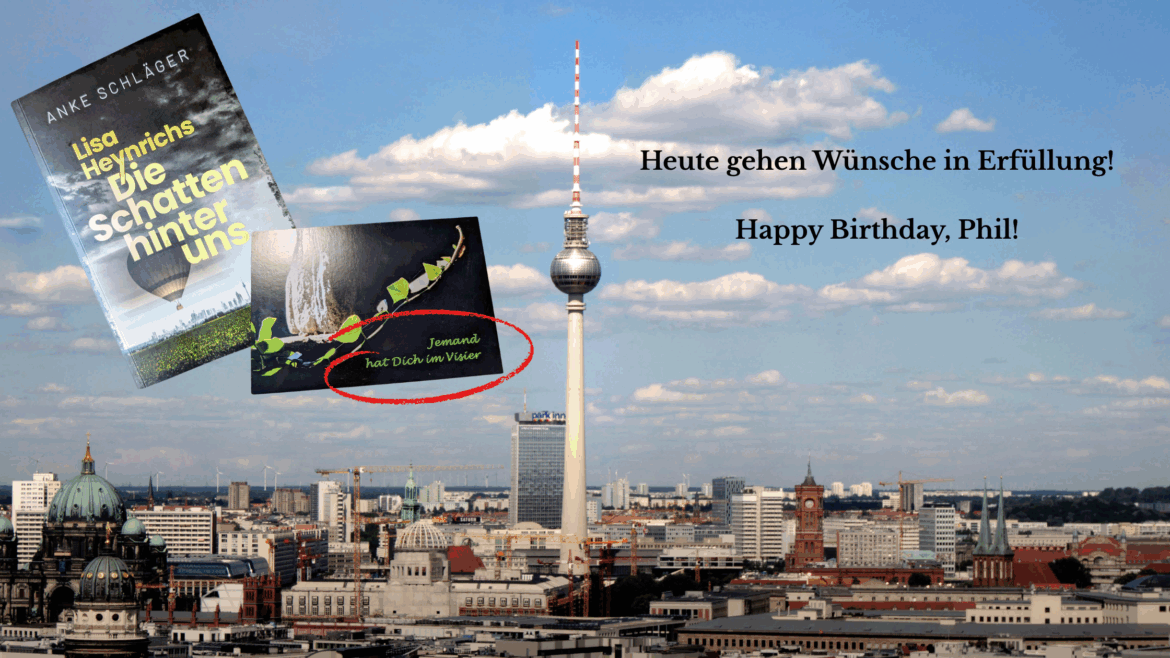Buchcover vor einem Hintergrund mit Fernsehturm
